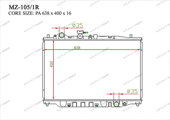 Радиатор охлаждения двигателя Gerat MZ-105/1R