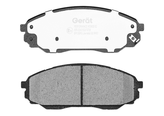 Тормозные колодки Gerat BPF389PG (передние) Low-metallic