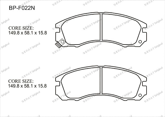 Тормозные колодки Gerat BP-F022N (передние) Normal