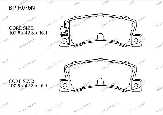 Тормозные колодки Gerat BP-R075N (задние) Normal