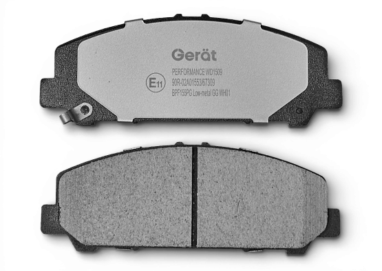 Тормозные колодки Gerat BPF155PG (передние) Low-metallic