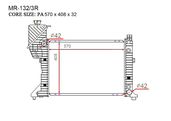 Радиатор охлаждения двигателя Gerat MR-132/3R