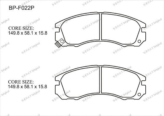 Тормозные колодки Gerat BP-F022P (передние) Performance