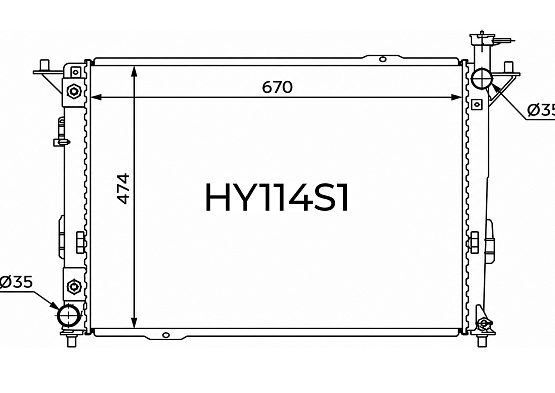 Радиатор охлаждения двигателя Gerat HY-114/1R