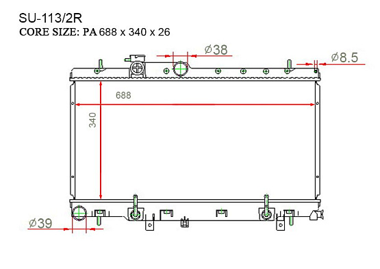 Радиатор охлаждения двигателя Gerat SU-113/2R
