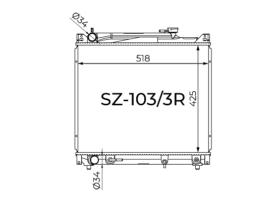 Радиатор охлаждения двигателя Gerat SZ-103/3R