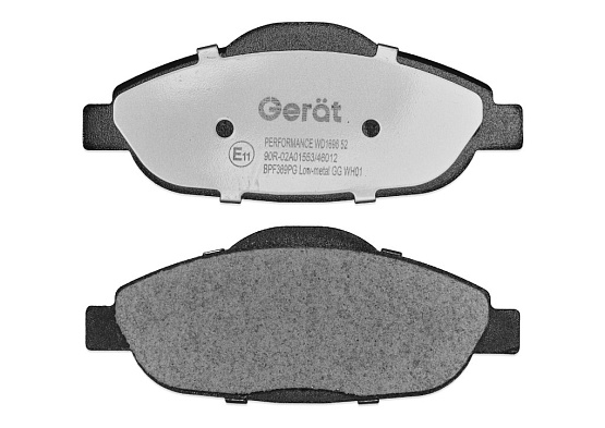 Тормозные колодки Gerat BPF369PG (передние) Low-metallic