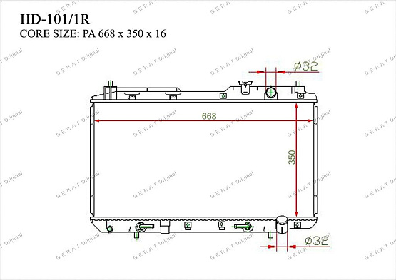 Радиатор охлаждения двигателя Gerat HD-101/1R