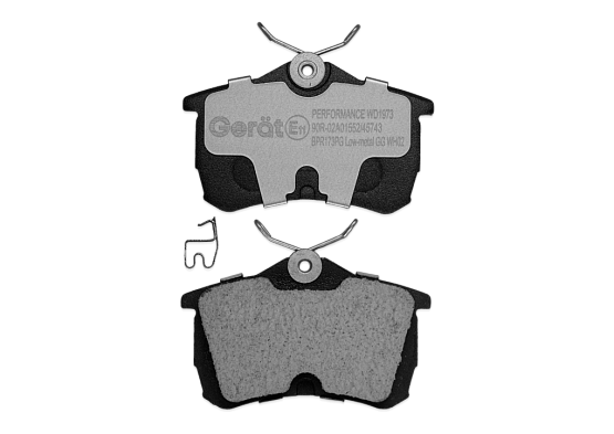 Тормозные колодки Gerat BPR173PG (задние) Low-metallic