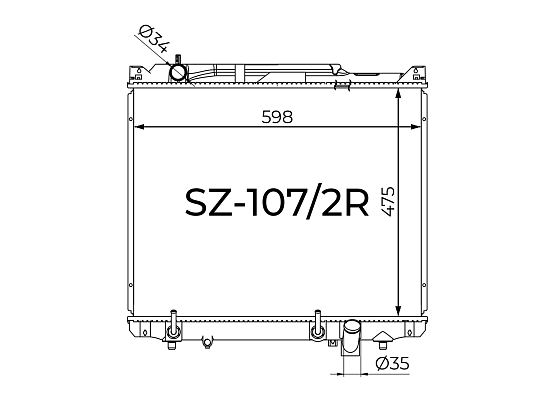 Радиатор охлаждения двигателя Gerat SZ-107/2R