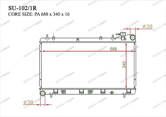 Радиатор охлаждения двигателя Gerat SU-102/1R