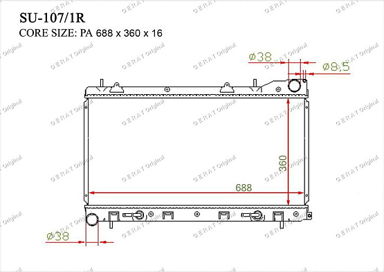 Радиатор охлаждения двигателя Gerat SU-107/1R