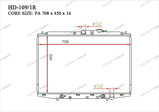 Радиатор охлаждения двигателя Gerat HD-109/1R