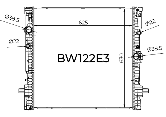 Радиатор охлаждения двигателя Gerat BW122E3