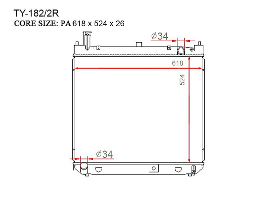 Радиатор охлаждения двигателя Gerat TY-182/2R