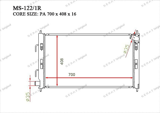 Радиатор охлаждения двигателя Gerat MS-122/1R