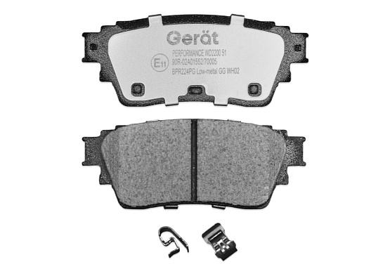 Тормозные колодки Gerat BPR224PG (задние) Low-metallic