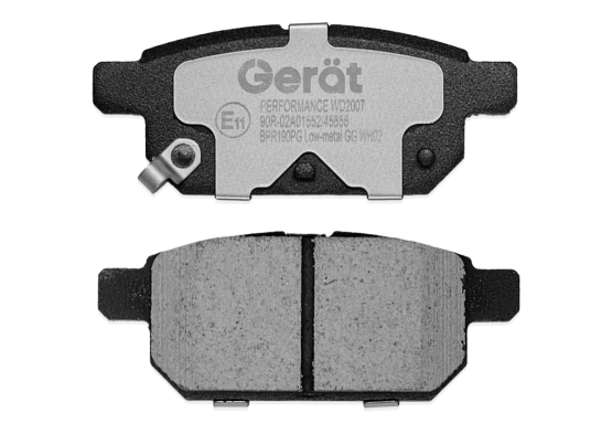 Тормозные колодки Gerat BPR190PG (задние) Low-metallic